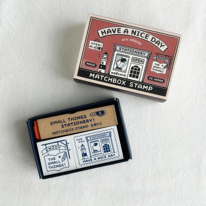 eric x SANBY Matchbox Stamp Set - Stationery Store is a delightful stamp set that brings the magic of a stationery shop to your creative projects.