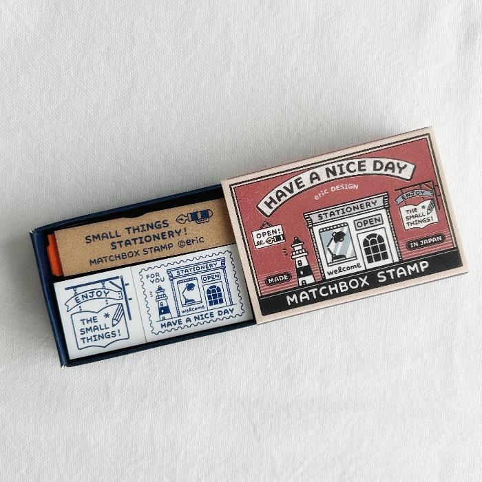 eric x SANBY Matchbox Stamp Set - Stationery Store is a delightful stamp set that brings the magic of a stationery shop to your creative projects.