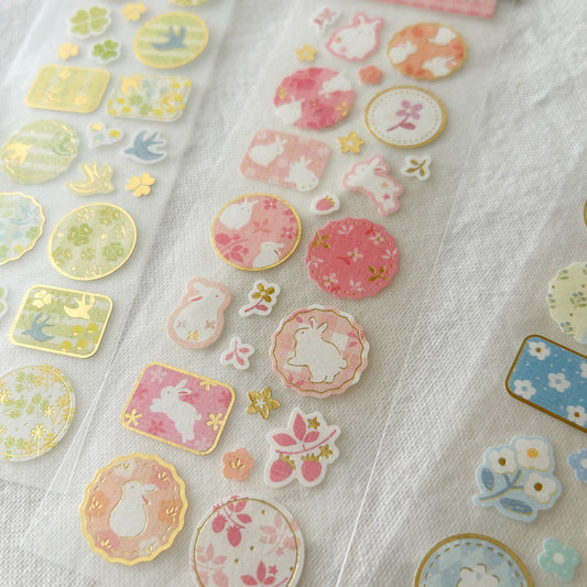 Wanowa Gold Foil Sticker Sheet - Rabbit