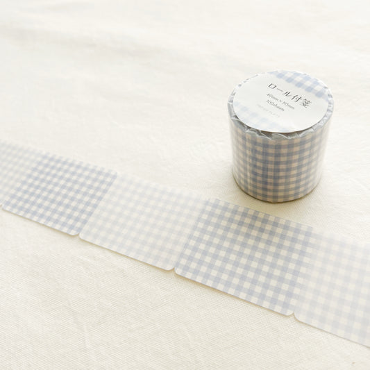 Papier Platz Rolled Sticky Notes - Gingham Check Blue