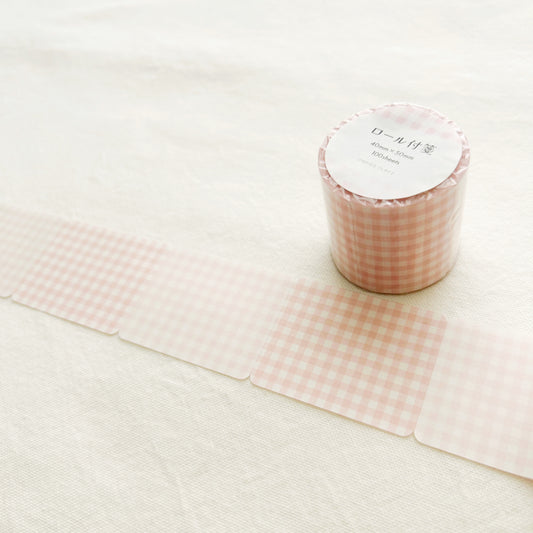 Papier Platz Rolled Sticky Notes - Gingham Check Pink
