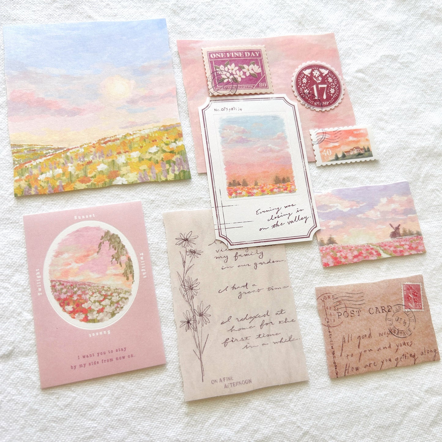 Mind Wave Landscape Flake Stickers - Sunset