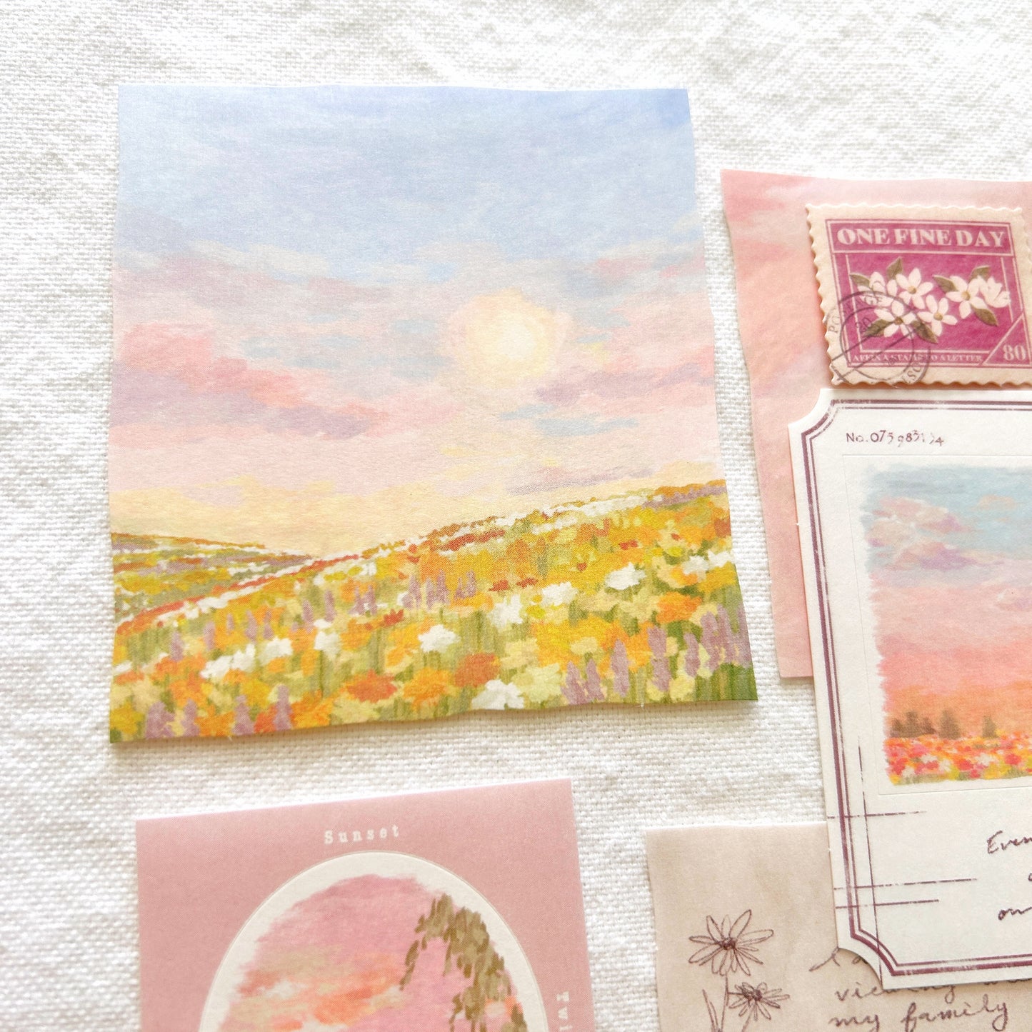 Mind Wave Landscape Flake Stickers - Sunset
