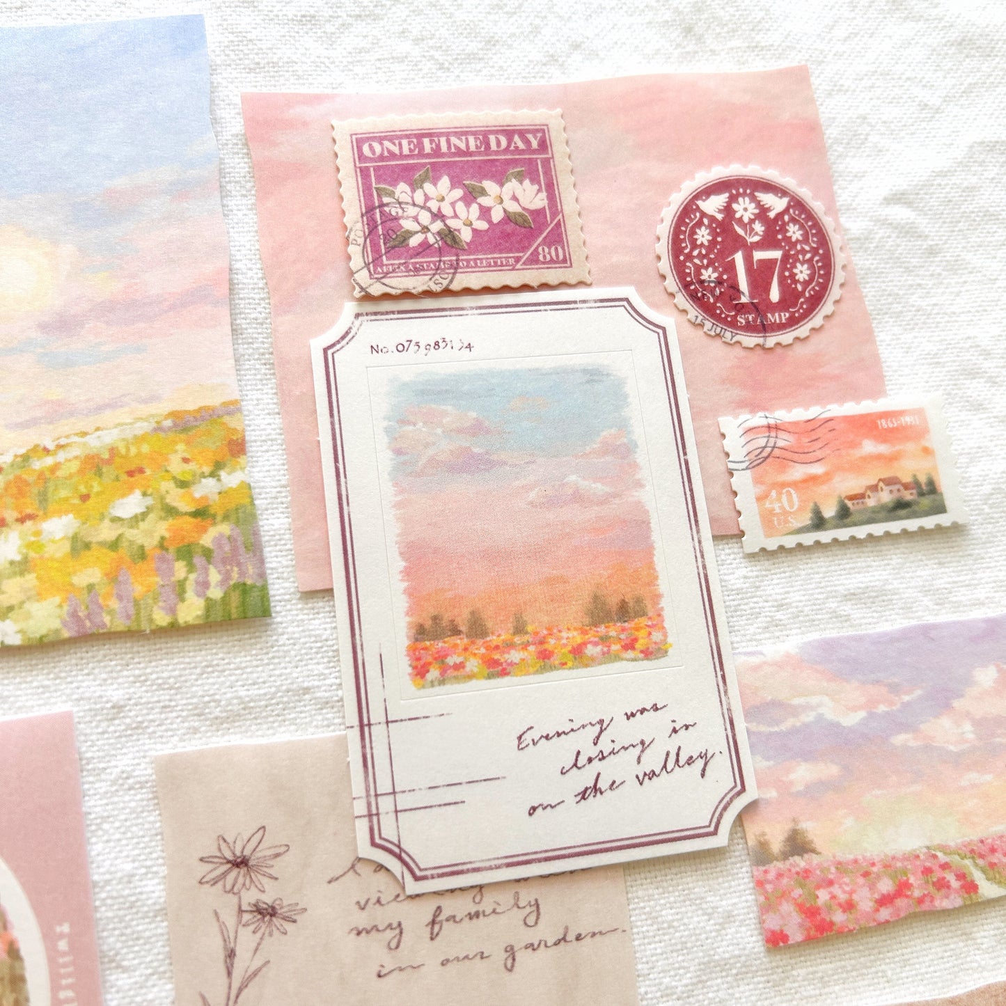 Mind Wave Landscape Flake Stickers - Sunset