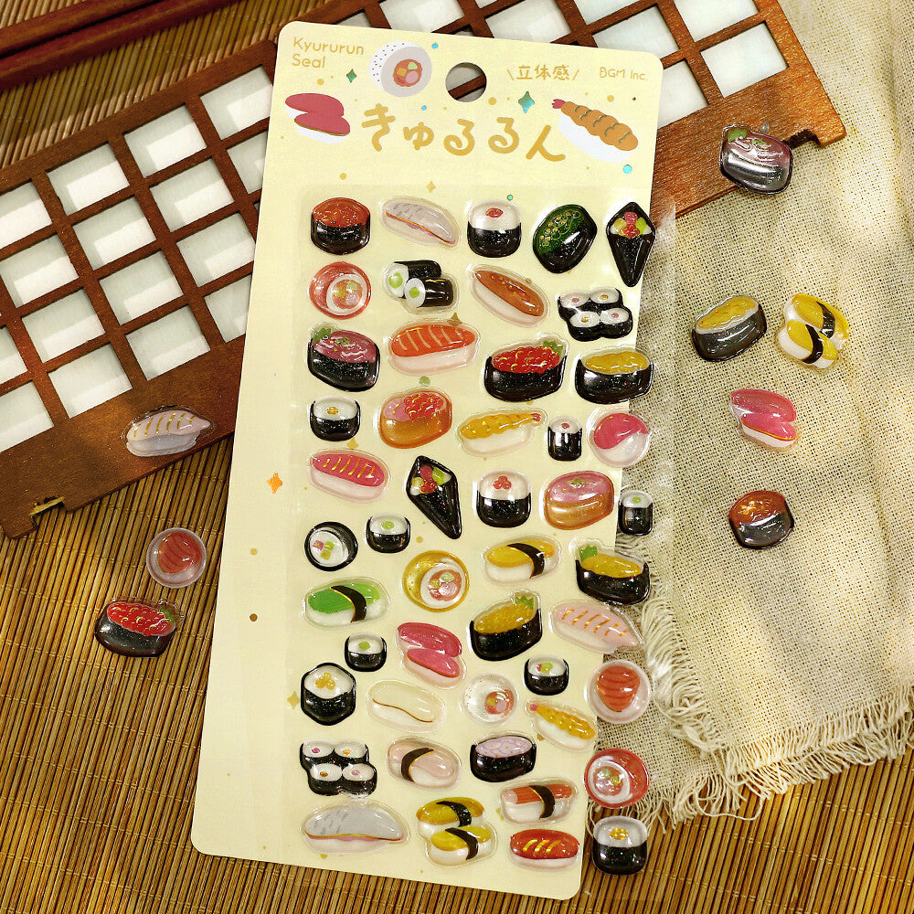 BGM  3D Puffy Stickers - Kururun - Sushi