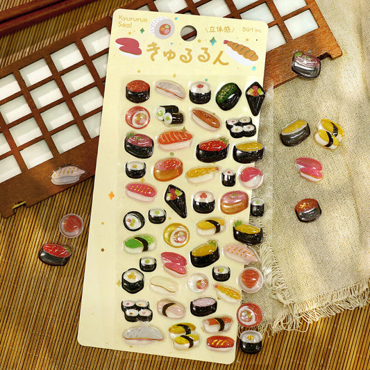 BGM  3D Puffy Stickers - Kururun - Sushi
