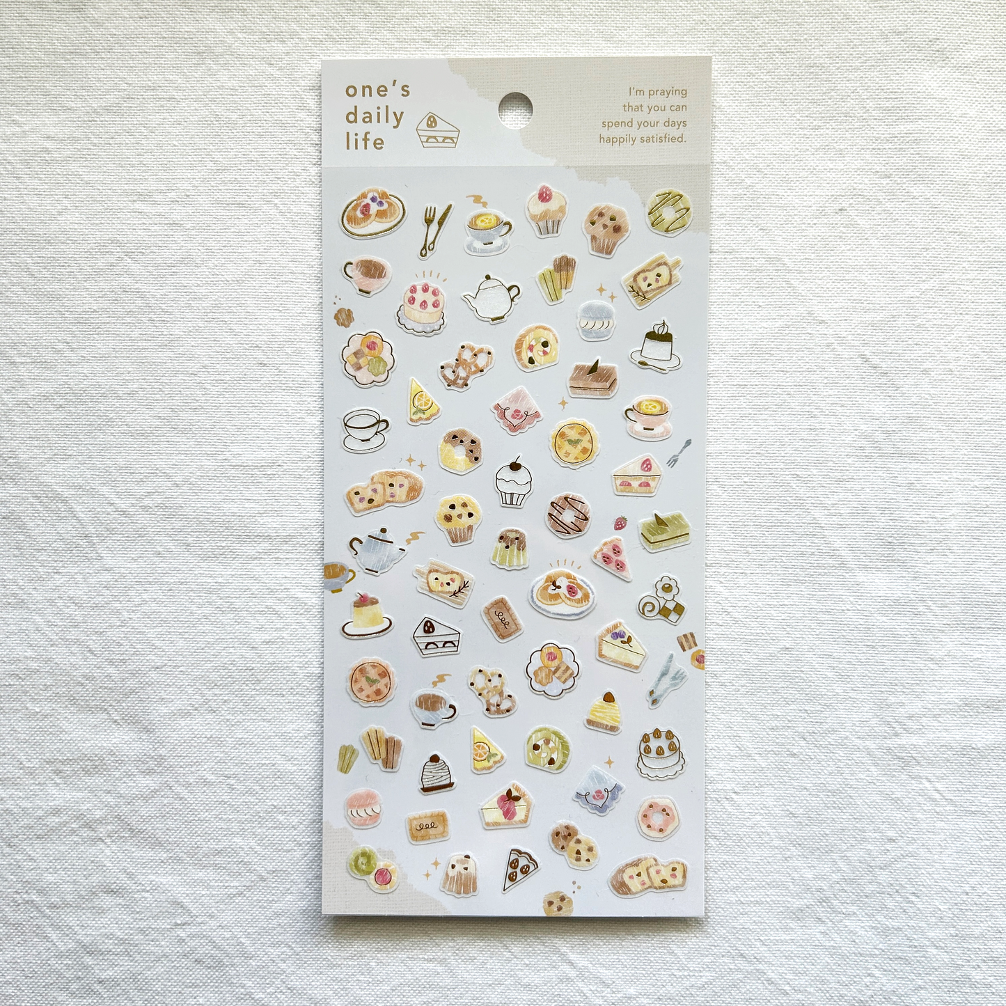 Mind Wave One's Daily Life Gold Foil Sticker – Sweets. Perfect for decorating planners, recipe journals, or treat-themed crafts, this sheet brings the joy of sweets to your daily life.