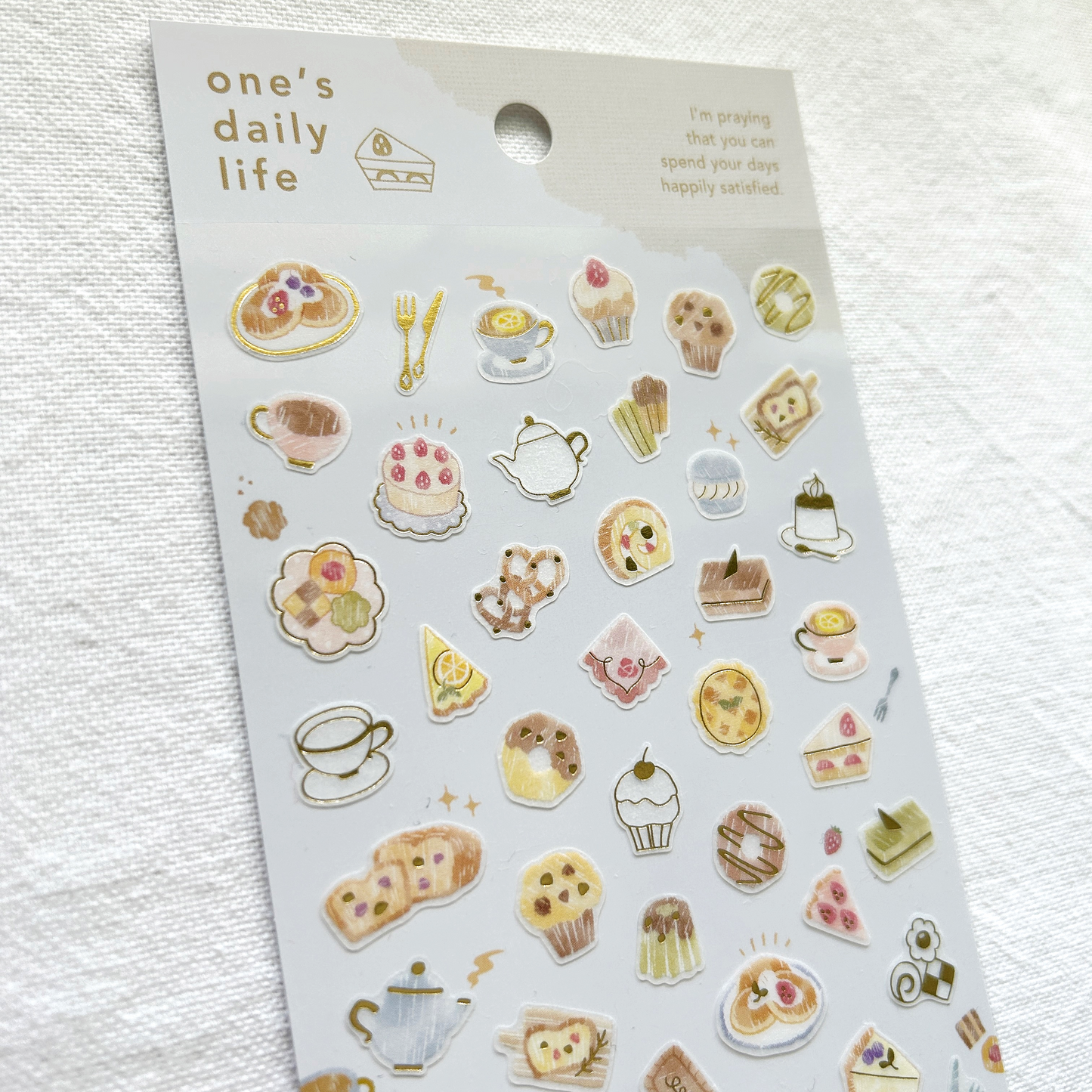 Mind Wave One's Daily Life Gold Foil Sticker – Sweets. Perfect for decorating planners, recipe journals, or treat-themed crafts, this sheet brings the joy of sweets to your daily life.