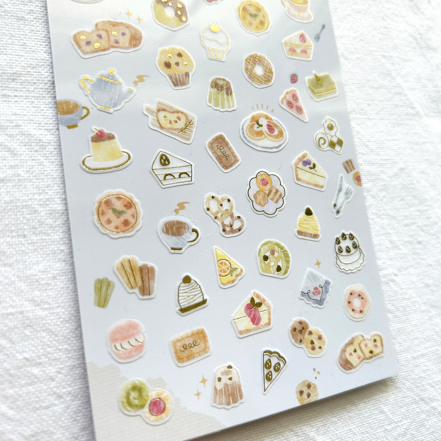 Mind Wave One's Daily Life Gold Foil Sticker – Sweets. Perfect for decorating planners, recipe journals, or treat-themed crafts, this sheet brings the joy of sweets to your daily life.