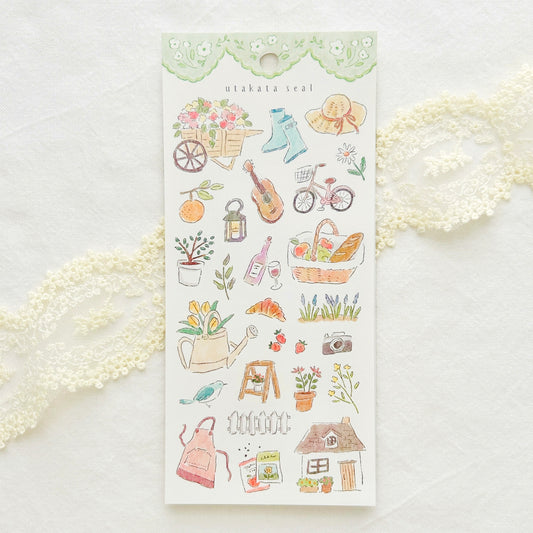 Garden themed sticker sheet