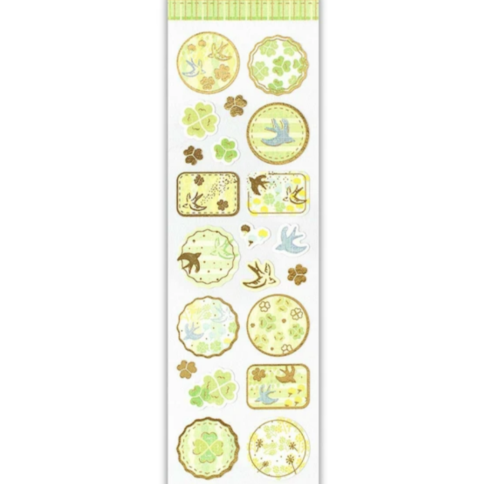 Wanowa Sticker Sheet - Clover, adorned with charming green clover designs, ideal for adding a touch of luck and nature to planners, journals, and craft projects.