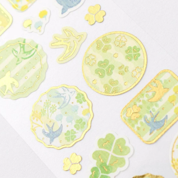 Wanowa Sticker Sheet - Clover, adorned with charming green clover designs, ideal for adding a touch of luck and nature to planners, journals, and craft projects.