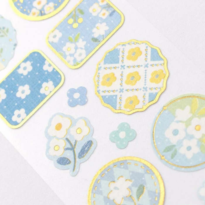 Japanese Sticker Sheet - Small Flowers, featuring a variety of vibrant, delicate flower designs, perfect for decorating planners, journals, scrapbooks, and crafts.