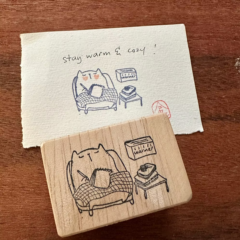 Catdoo Rubber Stamp - Warm and Cozy