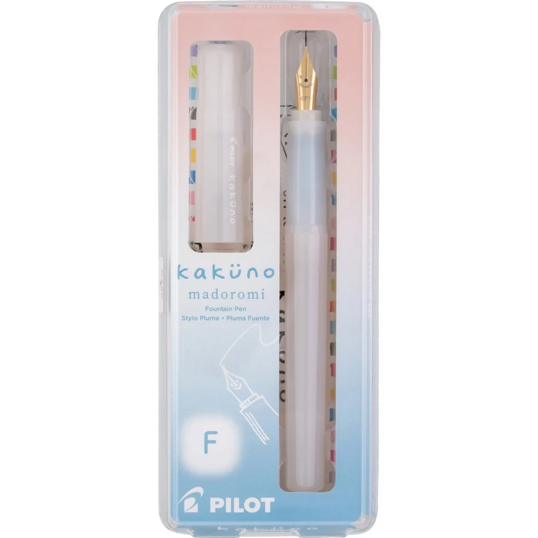 Pilot Kakuno Madoromi Fountain Pen - Cumulus White - Fine