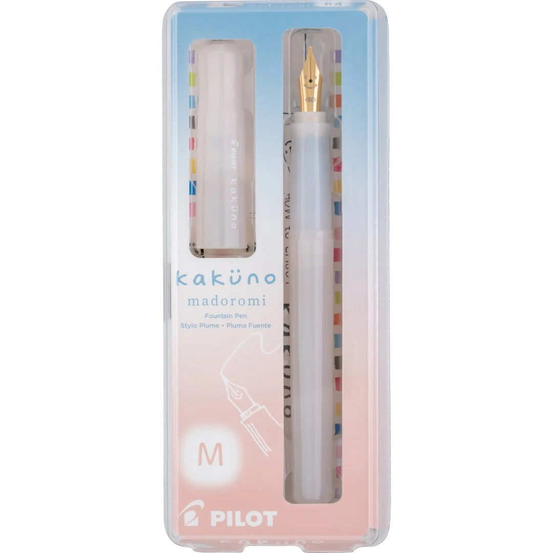 Pilot Kakuno Madoromi Fountain Pen - Cumulus White - Medium